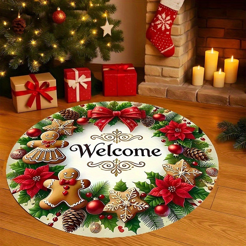 Wholesale Commercial Printing - Tapis rond de Noël « Bienvenue