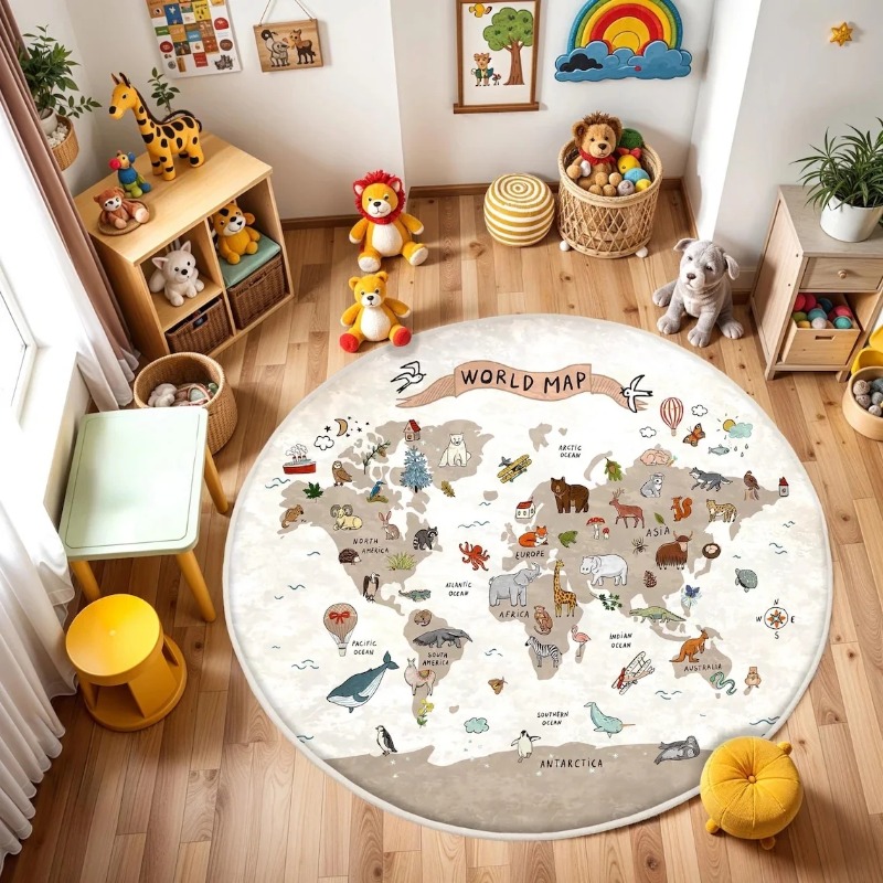 Wholesale Commercial Printing - Tapis de sol rond imprimé carte